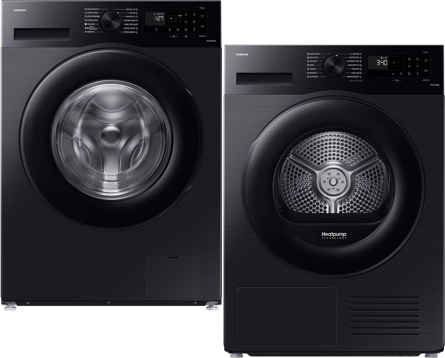 Купити Комплект техніки Samsung Пральна машина з фронтальним завантаженням + Сушильна машина Samsung WW11DG5B2FABLE + DV90CGC2A0ABUA - Фото 1 Комплект техніки Samsung Пральна машина з фронтальним завантаженням + Сушильна машина Samsung WW11DG5B2FABLE + DV90CGC2A0ABUA - Фото 1