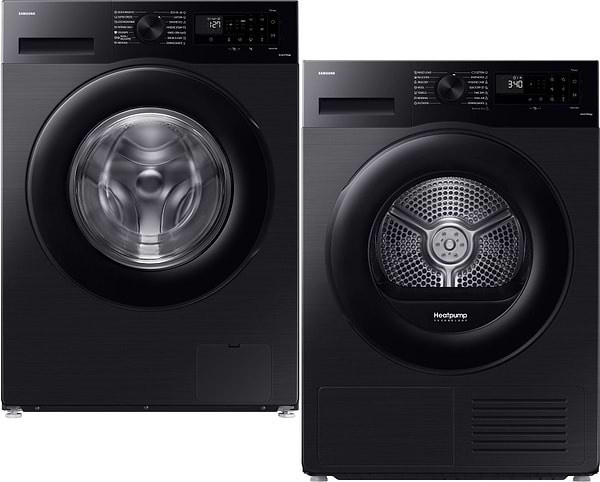 Фото - Комплект техніки Samsung Пральна машина з фронтальним завантаженням + Сушильна машина Samsung WW11DG5B2FABLE + DV90CGC2A0ABUA