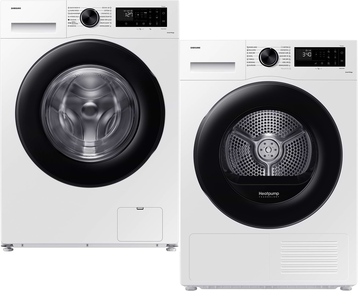 Комплект техніки Samsung Пральна машина з фронтальним завантаженням + Сушильна машина Samsung WW11DG5B2FAELE + DV90CGC2A0AEUA - Фото 1