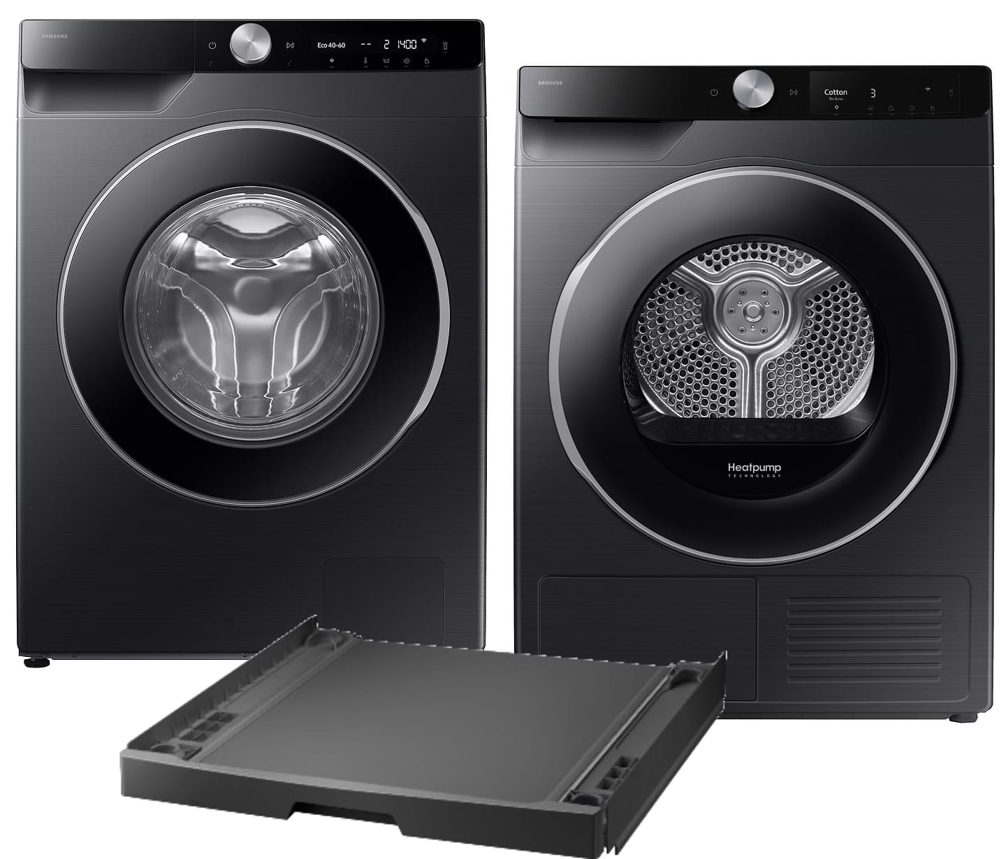 Комплект техники Samsung Стиральная машина с фронтальной загрузкой + Сушильная машина + Комплект креплений для установки в колонну Samsung WW11DG6B25LBUA + DV90T6240LB/UA + SKK-UDX