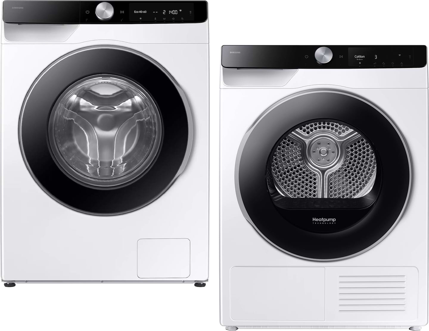 Комплект техніки Samsung Пральна машина з фронтальним завантаженням + Сушильна машина Samsung WW11DG6B25LKUA + DV90T6240LK/UA - Фото 1