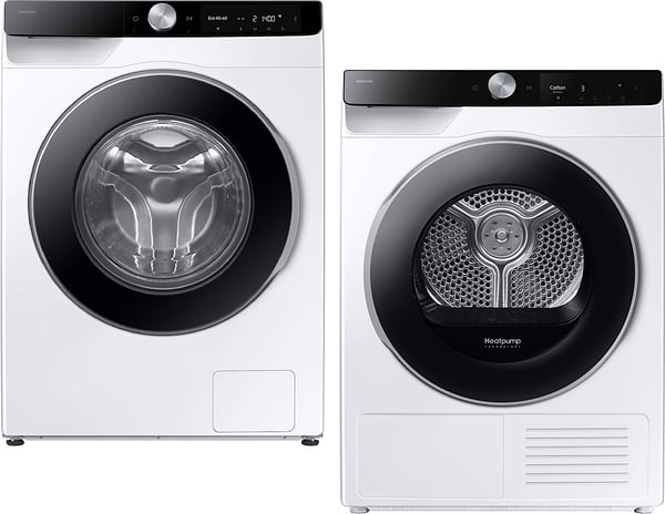 Фото - Комплект техніки Samsung Пральна машина з фронтальним завантаженням + Сушильна машина Samsung WW11DG6B25LKUA + DV90T6240LK/UA
