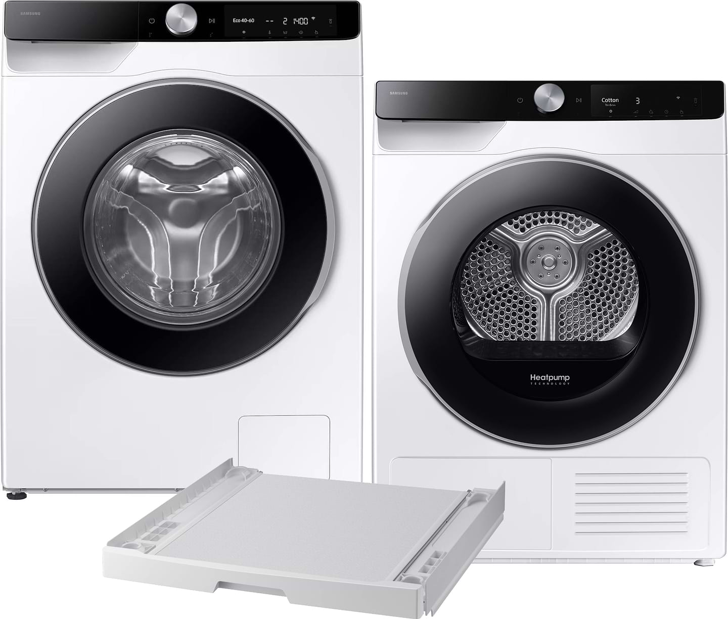Комплект техніки Samsung Пральна машина з фронтальним завантаженням + Сушильна машина + Комплект кріплень для встановлення в колону Samsung WW11DG6B25LKUA + DV90T6240LK/UA + SKK-UDW - Фото 1