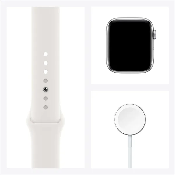 Фото - Смарт-годинник Apple Watch SE 44mm Silver Aluminium Case with White Sport Band
