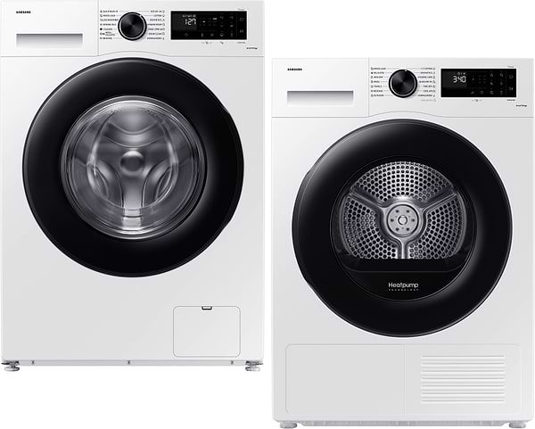 Фото - Комплект техніки Samsung Пральна машина з фронтальним завантаженням + Сушильна машина Samsung WW90CGC0EDAELE + DV90CGC2A0AEUA Фото - Комплект техніки Samsung Пральна машина з фронтальним завантаженням + Сушильна машина Samsung WW90CGC0EDAELE + DV90CGC2A0AEUA