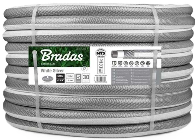 Шланг поливочный BRADAS NTS White Silver 3/4" 50 м (WWS3/450)