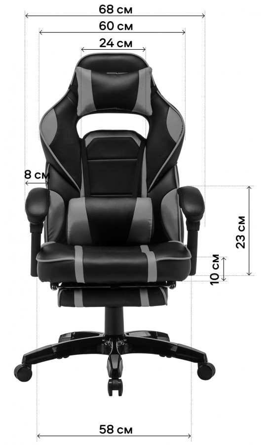 Фото - Кресло для геймеров GT Racer X-2749-1 Fabric Gray/Black Suede