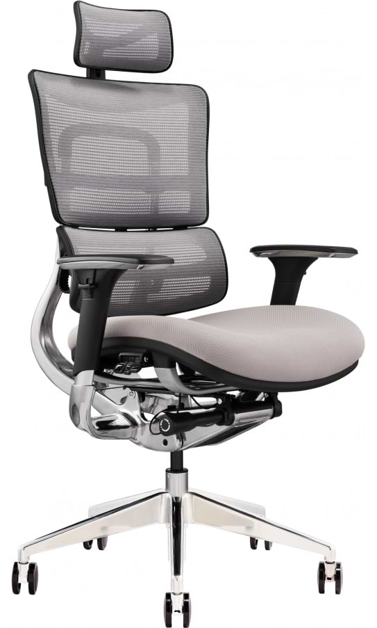 Кресло офисное GT Racer X-801 Bright Gray (W-20 B-40) - Фото 1
