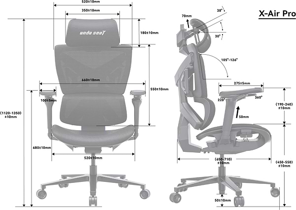 Фото - Кресло для геймеров Anda Seat X-Air Pro Size XL Mesh Space Black (AD-WY-01-BBB-B01)