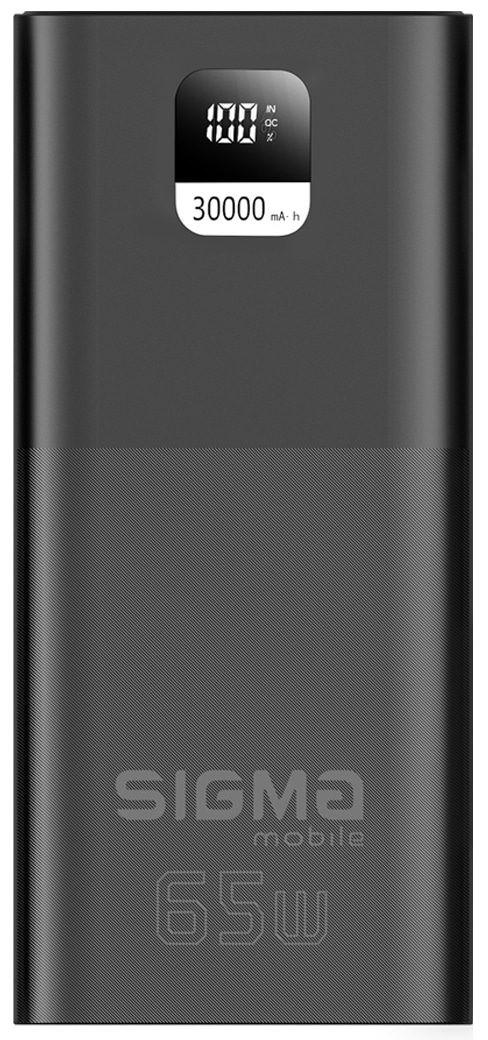 Батарея мобильная Sigma mobile X-power SI30A6QLX black (30000mAh, PD65W) - Фото 1