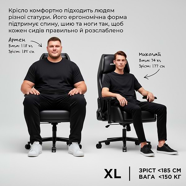 Фото - Кресло для геймеров Anda Seat X1 Gaming Sofa Black PVC (AD-W-SF01-04-B-PV)