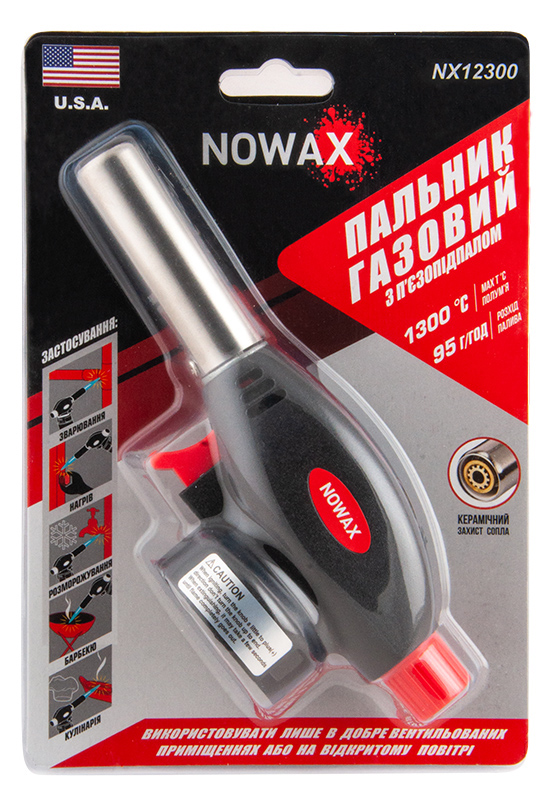 Фото - Горелка газовая NOWAX с пьезоподжигом (NX12300)