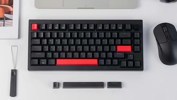 Фото - Клавіатура дротова ігрова Lemokey X4 84Key, Keychron Red, USB-A, QMK/VIA, Hot-Swap, EN/UKR, RGB Black (X4-H1-UA)