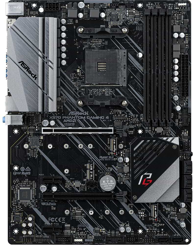 Материнська плата ASRock AMD AM4 X570 4DDR4 2PCIex16 2M.2 ATX (X570 PHANTOM GAMING 4)