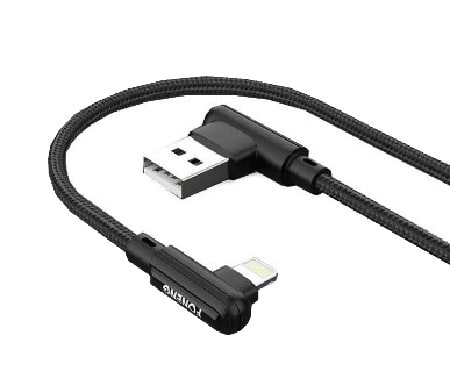 Кабель синхронізації даних Foneng X70 90-degree Angle Gaming Cable (3A) USB - Lightning 1м Black (X70-CA-DAG-IP)