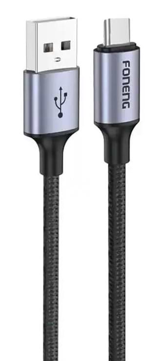 Фото - Переходник Foneng X95 Metal Head Braided Cable USB - USB-C 3A 1.2м Black (X95-CA-TC)