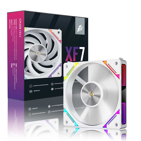 Фото - Корпусний вентилятор 1stPlayer XF7 White (XF7-WH-1IN1)