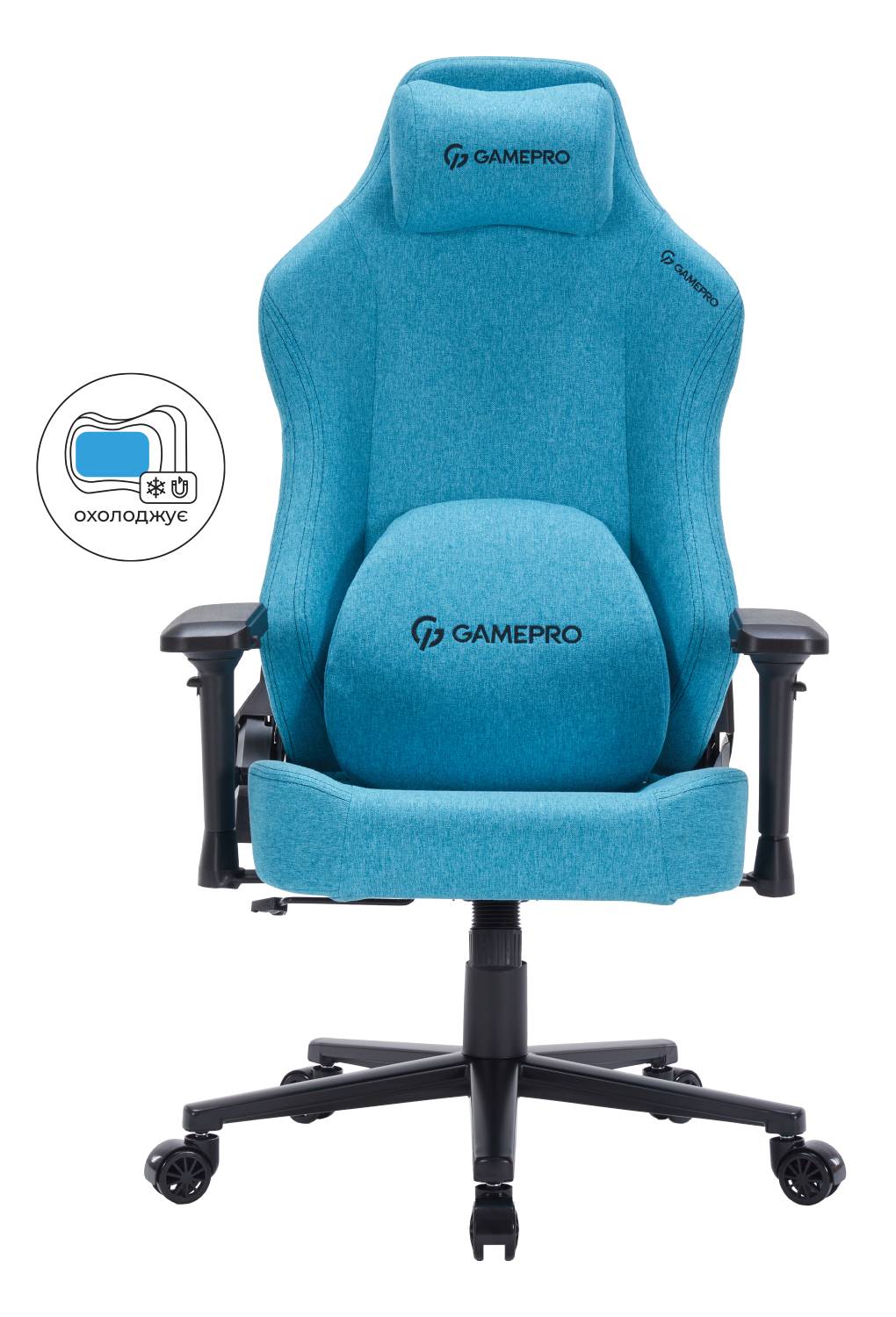 Крісло для геймерів GamePro FGC750LB Size L Fabric Light Blue - Фото 1