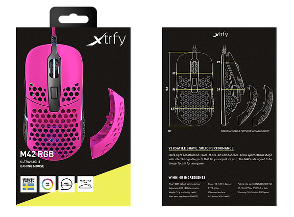 Фото - Миша дротова ігрова Xtrfy M42 RGB Pink (XG-M42-RGB-PINK)