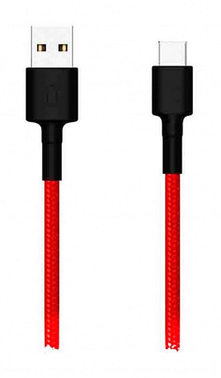 Кабель синхронизации данных Xiaomi Mi Braided USB Type-C 1m Red (SJV4110GL/SJV4106СN) - Фото 1