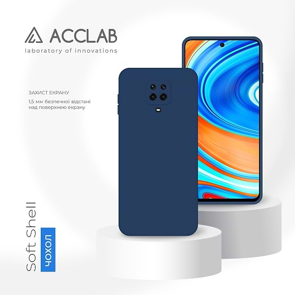 Фото - Чехол для смартфона ACCLAB SoftShell for Xiaomi Redmi Note 9 Pro Max Blue (1283126562242)
