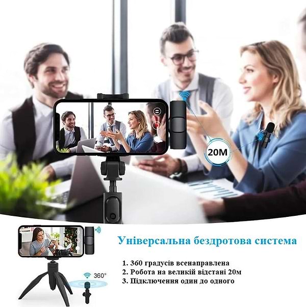 Фото - Мікрофон для смартфона XOKO K9-2 з адаптером Lightning-Type-C (XK-K9-2BK)