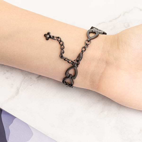 Фото - Ремінець для фітнес-браслету XOKO Metal Premium Band for Xiaomi Mi Band 5/6 Heart Black (XK-MTL5-HRT-BK)