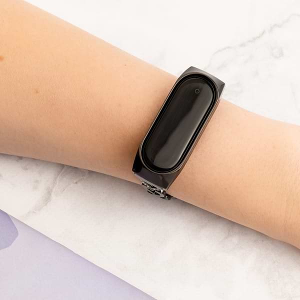 Фото - Ремінець для фітнес-браслету XOKO Metal Premium Band for Xiaomi Mi Band 5/6 Heart Black (XK-MTL5-HRT-BK)