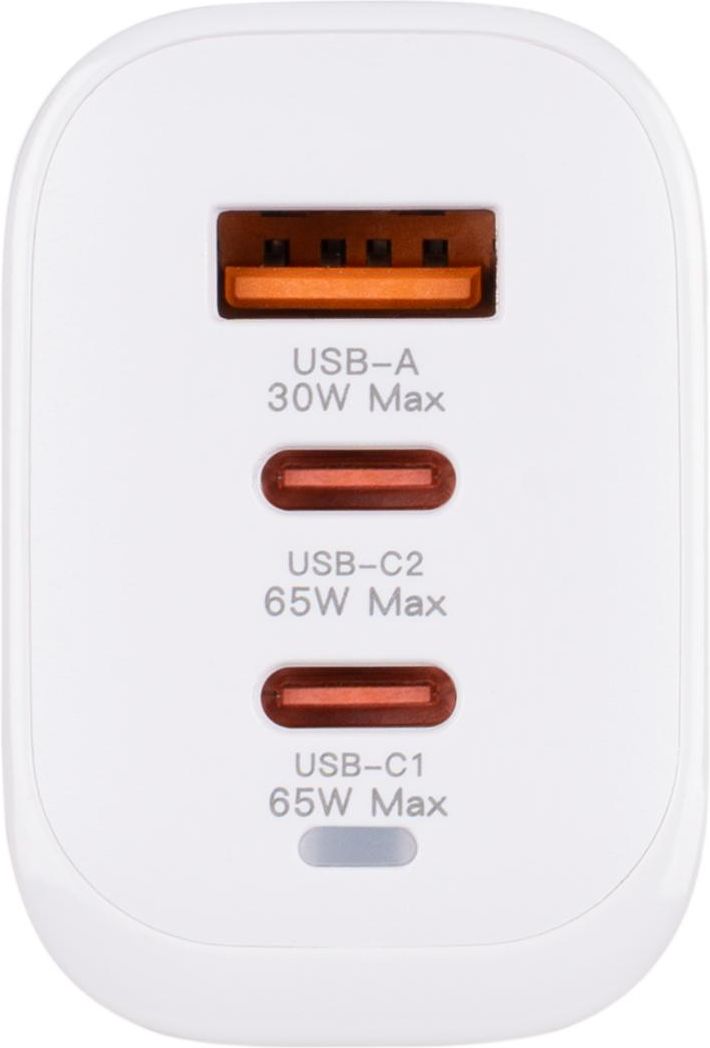Сетевое зарядное устройство XOKO QC-630 GaN 65 Вт 2×USB-C +USB-A White (XK-QC-630)