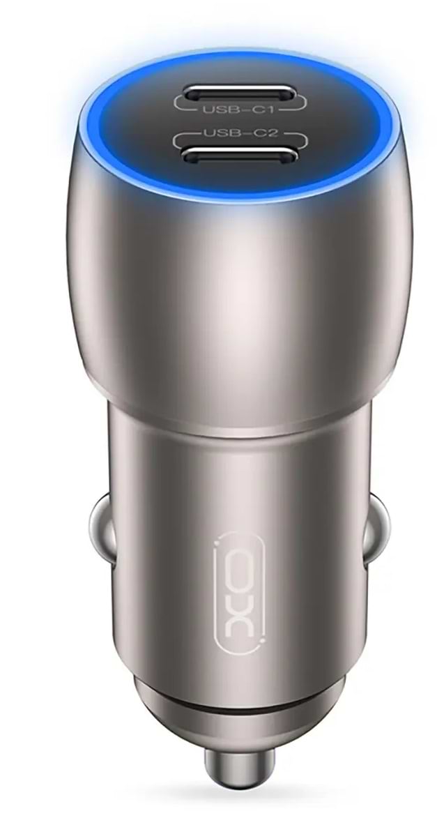 Автомобільний зарядний пристрій XO CC51 Metal Intelligent Dual PD40W with Lightning cable (XO-CC51+L)