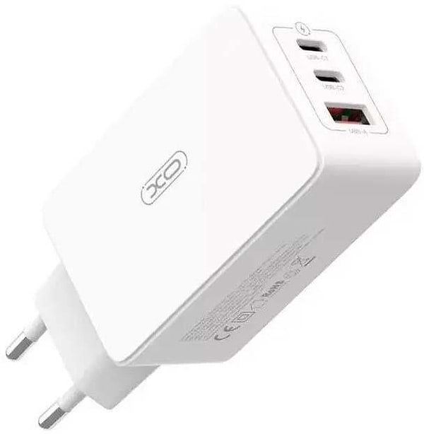 Фото - Мережевий зарядний пристрій XO CE13 PD65W GaN (2Type-C/1USB) White (XO-CE13-WH)