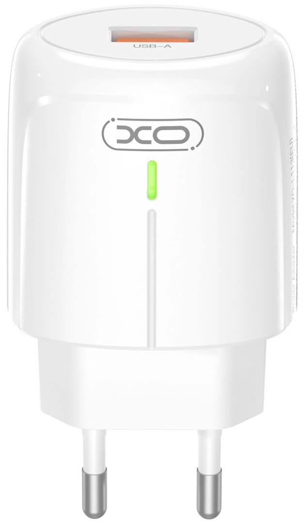 Мережевий зарядний пристрій XO L112 QC18W Charger with LED, white (XO-L112)
