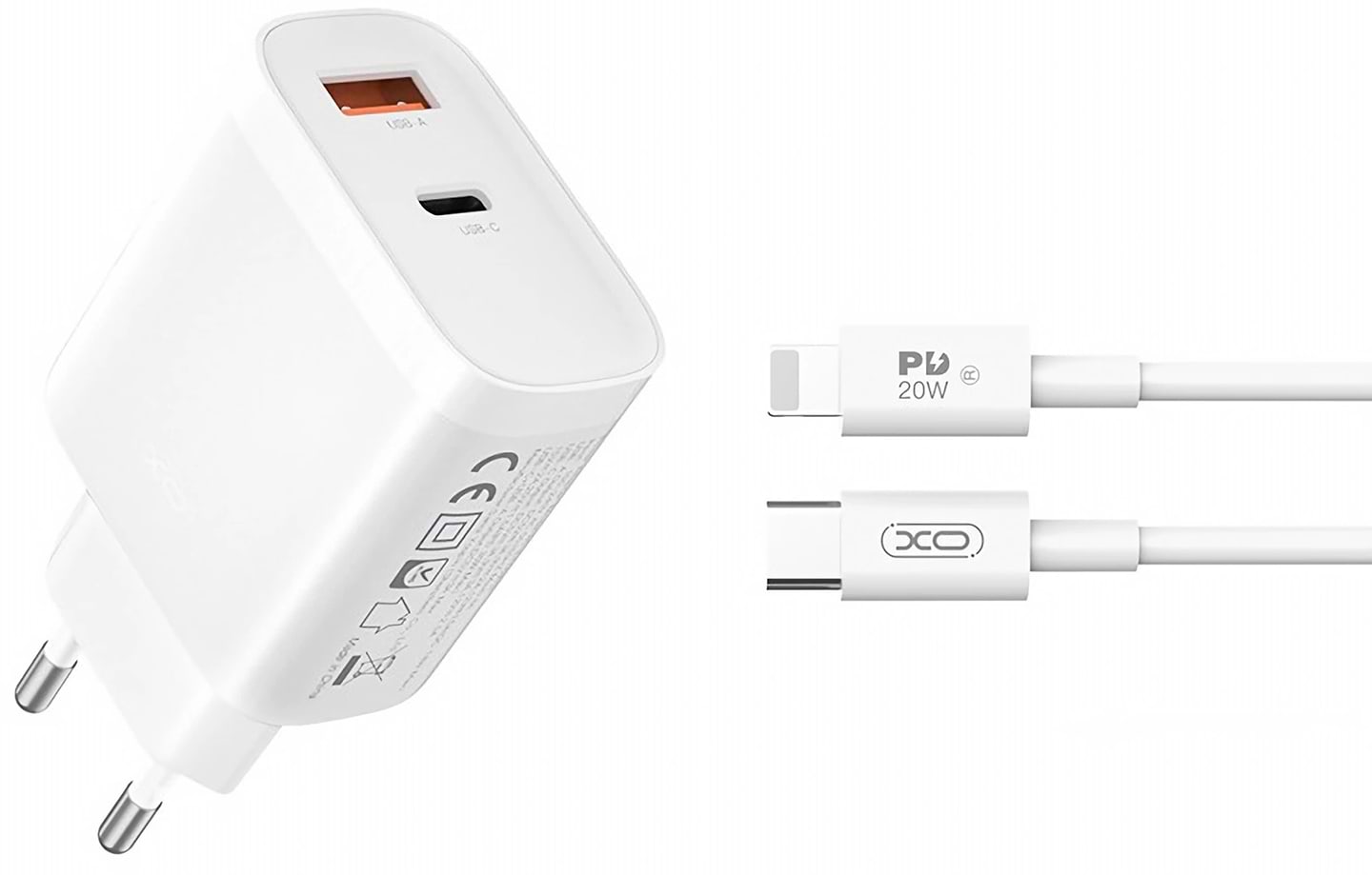 Мережевий зарядний пристрій XO L116 PD30W/QC18W (XO-L116+L)