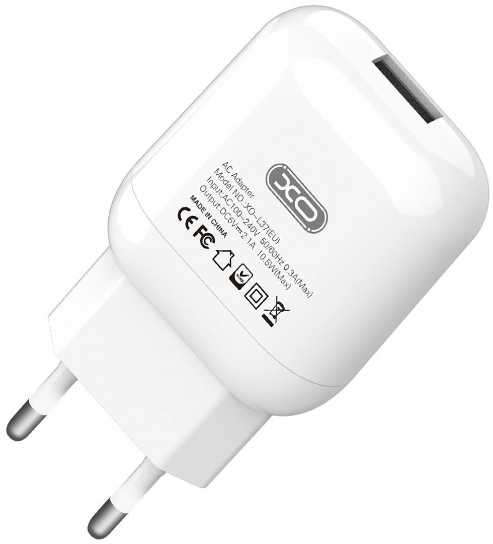 Мережевий зарядний пристрій XO L37 charger white (XO-L37)