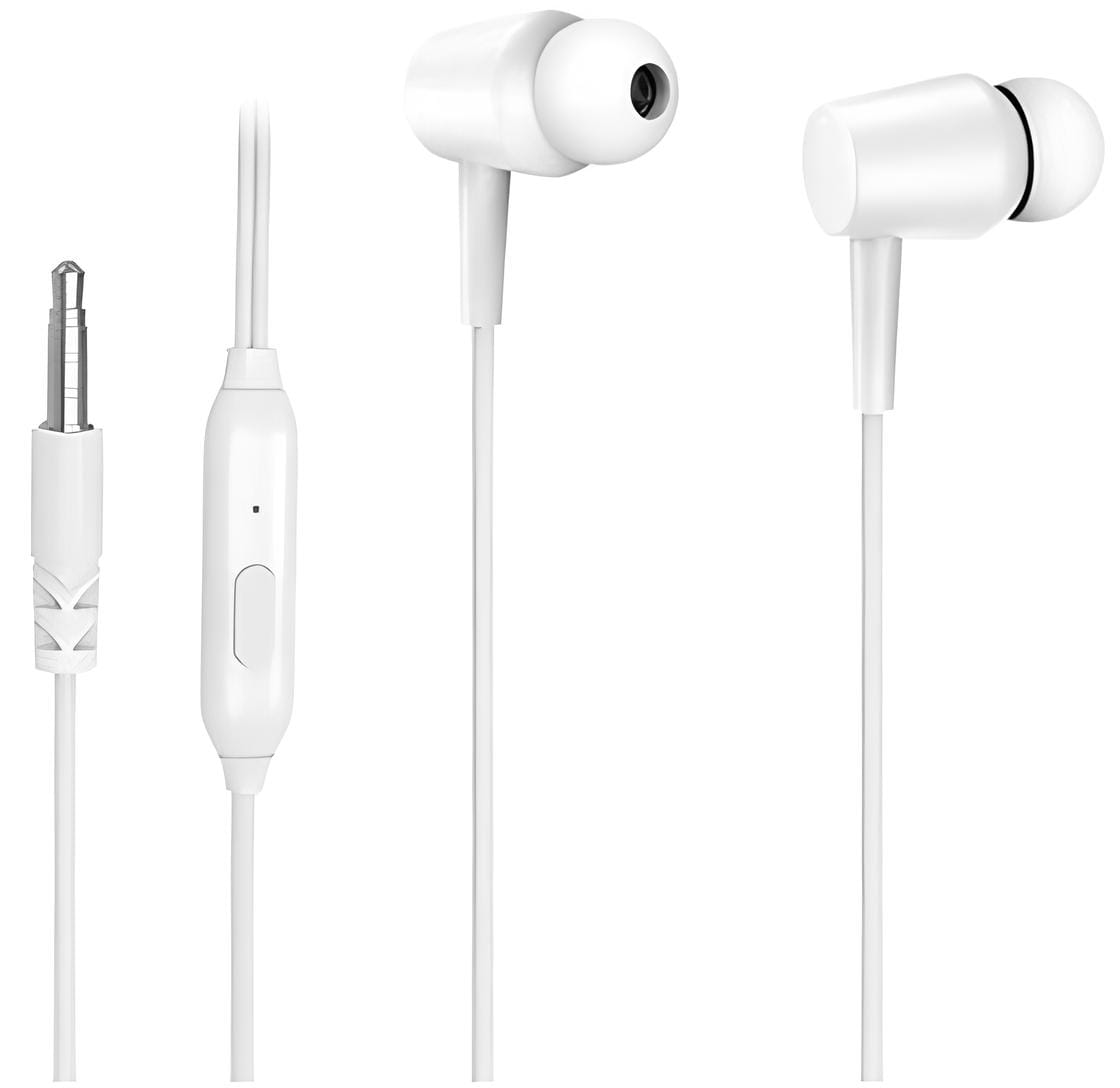 Наушники вкладыши проводные XO EP57 Crown In-Ear Headphones 3.5mm, white (XO-EP57-White)