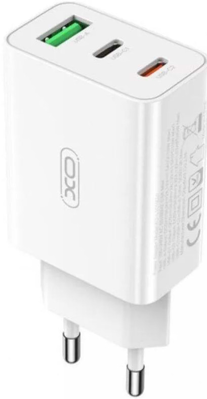 Фото - Мережевий зарядний пристрій XO L101 PD + QC3.0 (1USB/2Type-C/20W) + USB - MicroUSB White (XO-L101-WH)