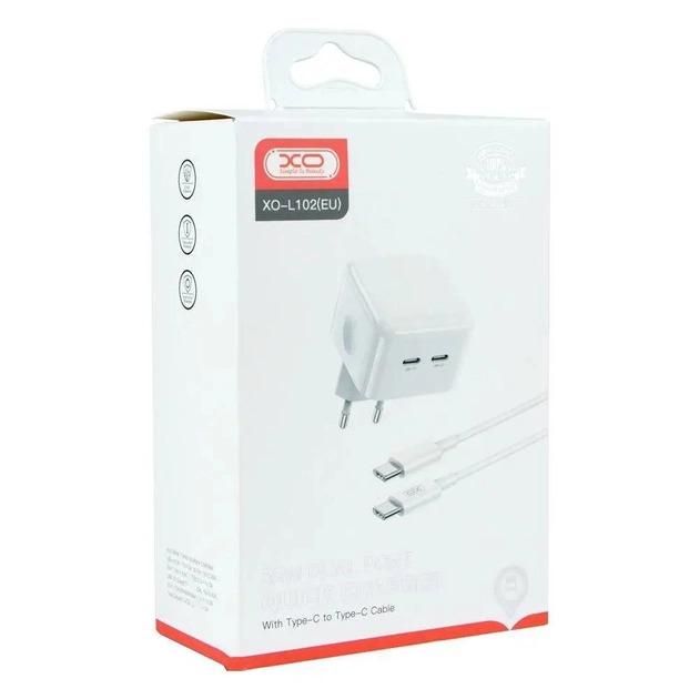 Фото - Сетевое зарядное устройство XO QC 3.0 XO L102 35W/2 USB-C White (без кабеля Type-C)