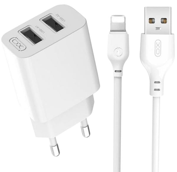 Фото - Сетевое зарядное устройство XO L109 12W 2USB/2.4A +USB-Lightning (XO-L109-L)
