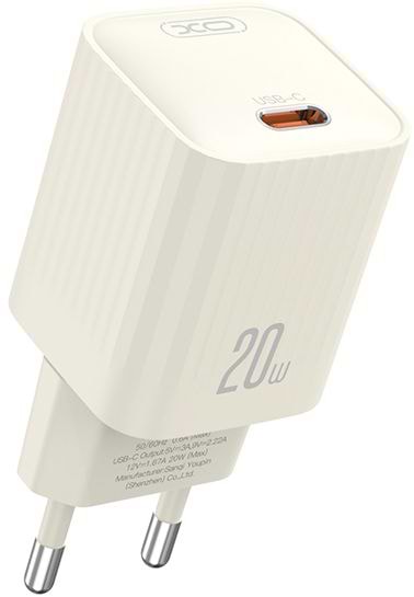Мережевий зарядний пристрій XO L146 PD20W Single USB-C Charger, beige (XO-L146-Beige)