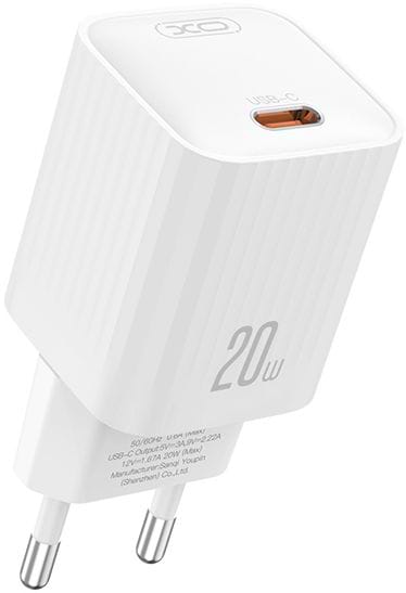 Мережевий зарядний пристрій XO L146 PD20W Single USB-C Charger, white (XO-L146-White)