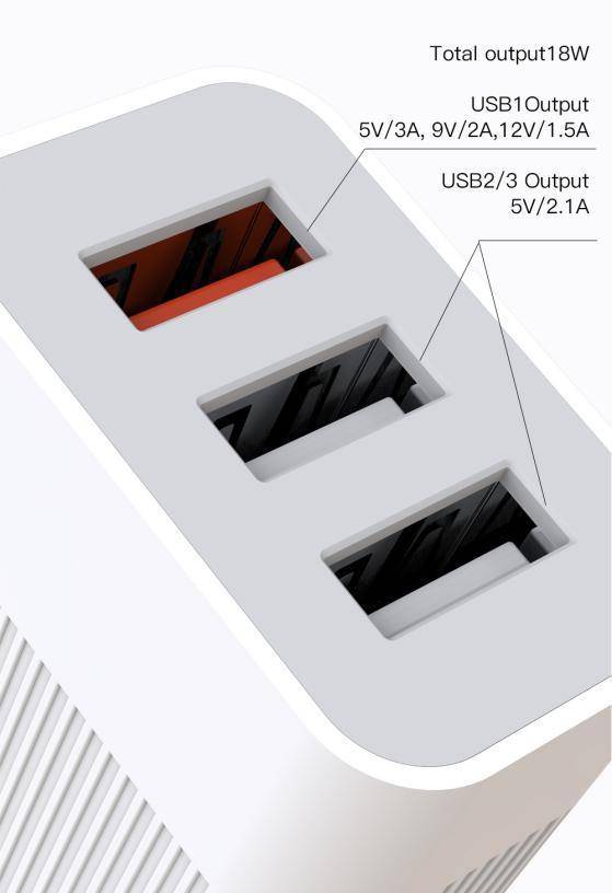 Фото - Мережевий зарядний пристрій XO QC 3.0 XO L72 30W (18W/1USB + 2.4A/2 USB) + кабель Lightning White (XO-L72i-WH)