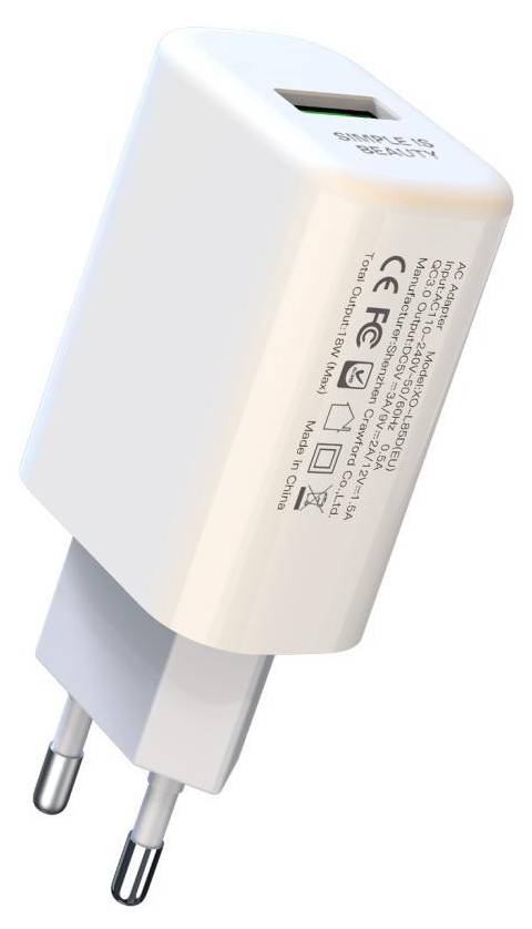 Фото - Сетевое зарядное устройство XO QC 3.0 XO L85 18W/1USB + microUSB White (XO-L85m-WH)