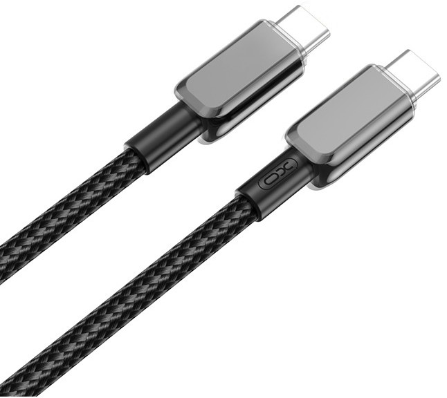 Кабель XO NB-Q250B PD 60W Type-C to Type-C PVC Shiny Colorful Fast Charging Cable 1m black (XO-NB-Q250B-Black)