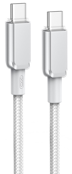 Кабель XO NB-Q250B PD 60W Type-C to Type-C PVC Shiny Colorful Fast Charging Cable 1m white (XO-NB-Q250B-White)