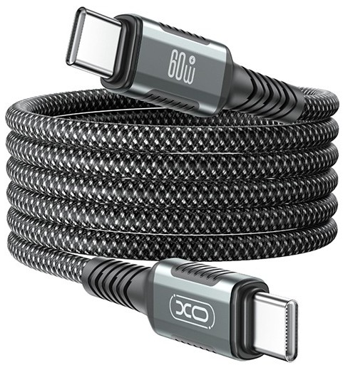 Кабель XO NB-Q267 Magnetic Braided Type-c to Type-c 60W Data Cable 1m black (XO-NB-Q267)