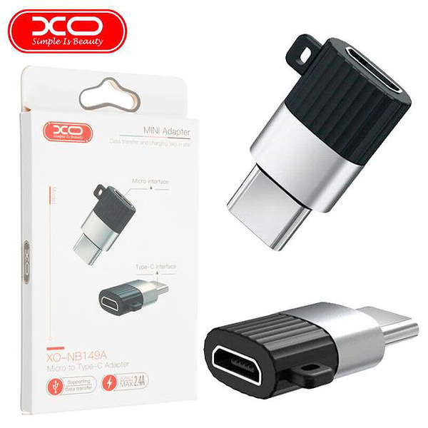 Фото - Перехідник XO NB149A microUSB to Type-C Black (XO-NB149A)