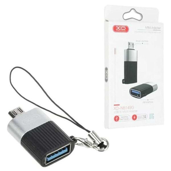 Фото - Переходник XO USB 2.0 to microUSB Black (XO-NB149G-BK)