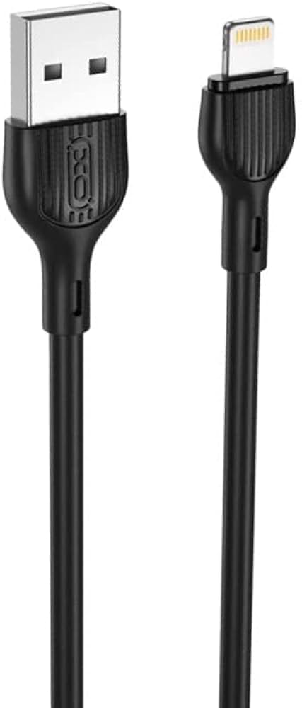 Кабель синхронізації даних XO NB200 2.1A Lightning Black 1 m (XO-NB200-L-1-BK)