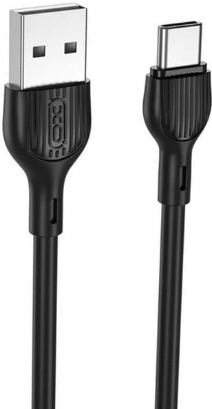 Фото - Кабель синхронізації даних XO NB200 Type-C 2.1A 1m Black (XO-NB200-TC-1-BK)