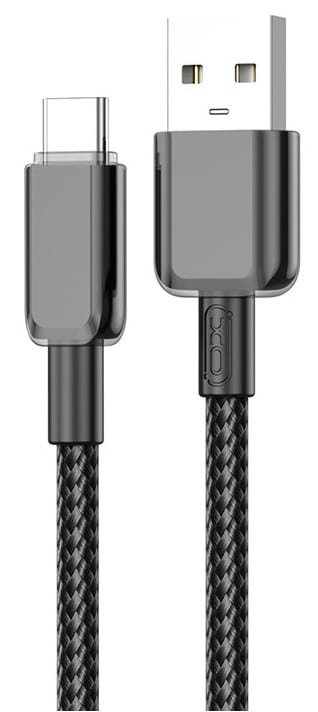 Кабель XO NB249 5A PVC Shiny Colorful Type-c Data Cable 1m, black (XO-NB249B-Black)
